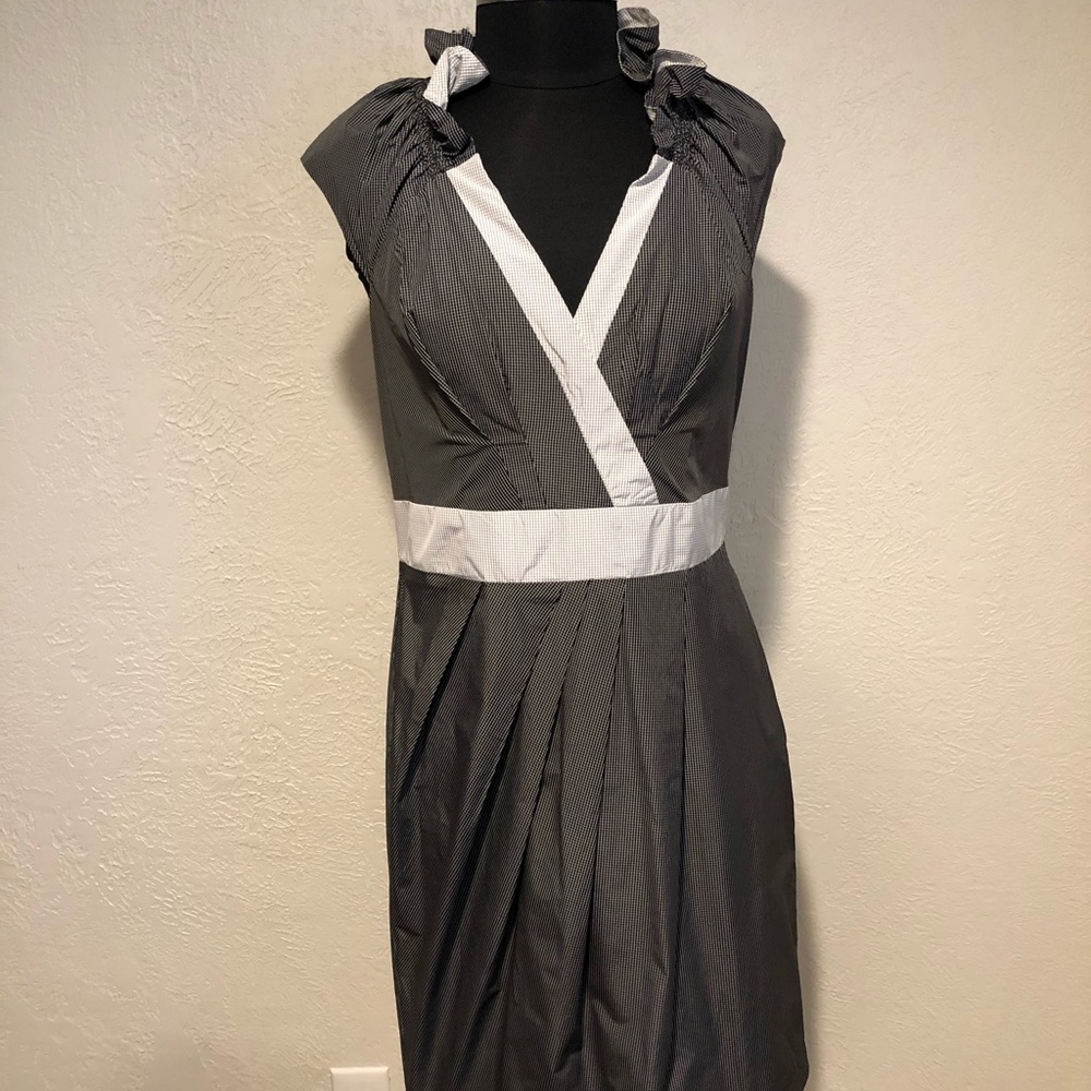 Eva Franco black and grey checkered dress